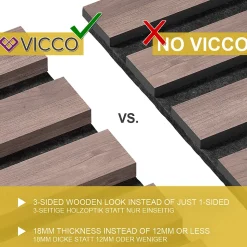 Vicco Panneau mural noyer/marron 12 pièces