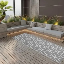 vidaXL Tapis d'Extérieur Moquette de Terrasse Tapis de Balcon Tapis de Patio Moquette d'Intérieur Salle de Séjour Gris 317009