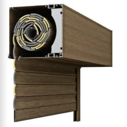 Volet roulant motorisé THERMO CONFORT-50 RAL Imitation bois Solus - Filaire (L.: 2400 mm x H.: 1350 mm)