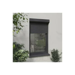 Volet roulant radio-télécommandé H160 cm x L 120 cm Alu gris