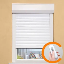 Volet roulant recoupable radio H140 cm x L150 cm ALU Blanc, fabriqué en France