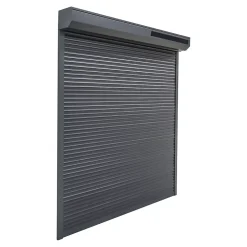 Volet roulant solaire aluminium anthracite - ouverture motorisée - Fortia - l.90 x H.155 cm