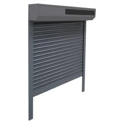 Volet roulant solaire aluminium anthracite - ouverture motorisée - Fortia - l.90 x H.155 cm