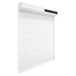 Volet roulant solaire aluminium blanc - ouverture motorisée - Fortia - l.240 x H.215 cm