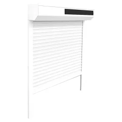 Volet roulant solaire aluminium blanc - ouverture motorisée - Fortia - l.100 x H.135 cm