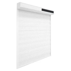 Volet roulant solaire aluminium blanc - ouverture motorisée - Fortia - l.120 x H.125 cm