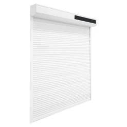 Volet roulant solaire aluminium blanc - ouverture motorisée - Fortia - l.120 x H.215 cm