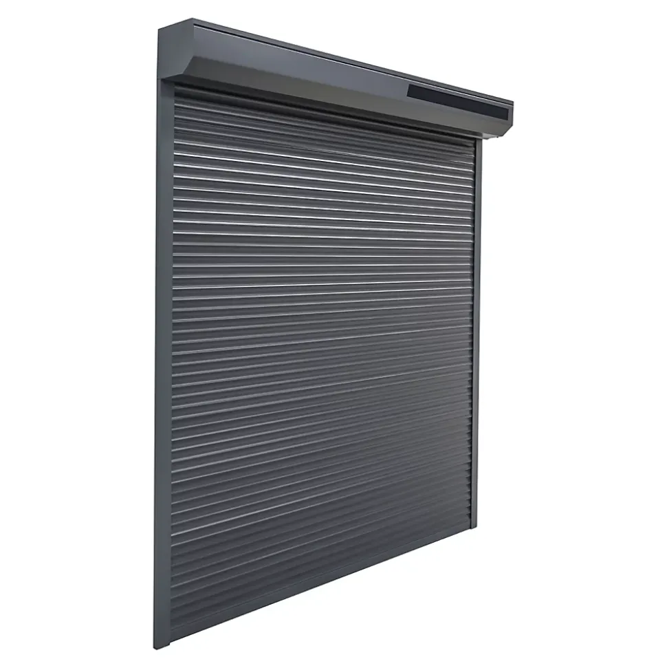 Volet roulant solaire aluminium anthracite - ouverture motorisée - Fortia - l.80 x H.205 cm