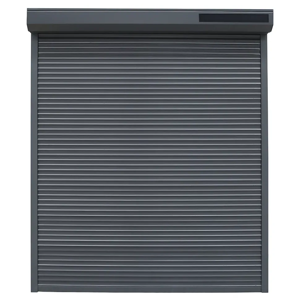 Volet roulant solaire aluminium anthracite - ouverture motorisée - Fortia - l.80 x H.205 cm