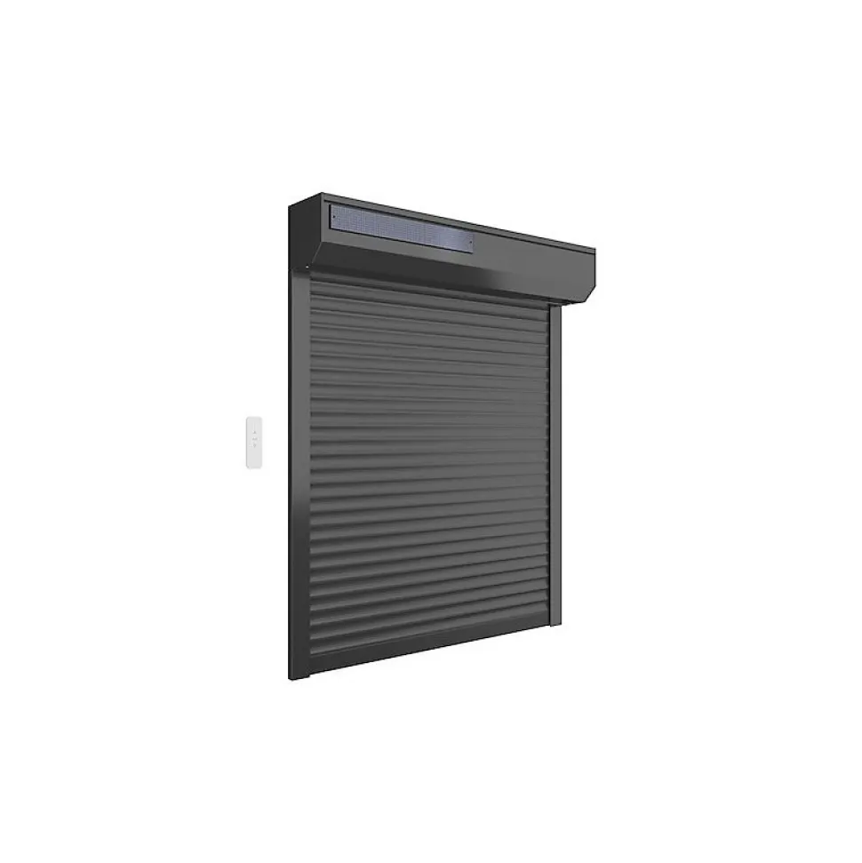 Volet roulant solaire radio-télécommandé H 160 cm x L 150 cm Alu Gris