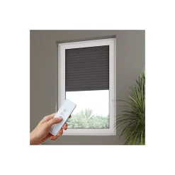 Volet roulant solaire radio-télécommandé H 160 cm x L 150 cm Alu Gris