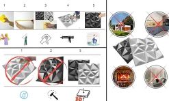 16x - 4m2 panneaux muraux 3D en polystyrène XPS flexibles 50 x 50 cm Revêtement mural et de plafond moderne Rubin White