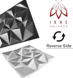 16x - 4m2 panneaux muraux 3D en polystyrène XPS flexibles 50 x 50 cm Revêtement mural et de plafond moderne Rubin Black